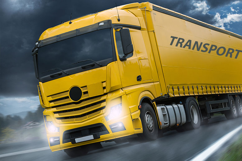 transport camion jaune
